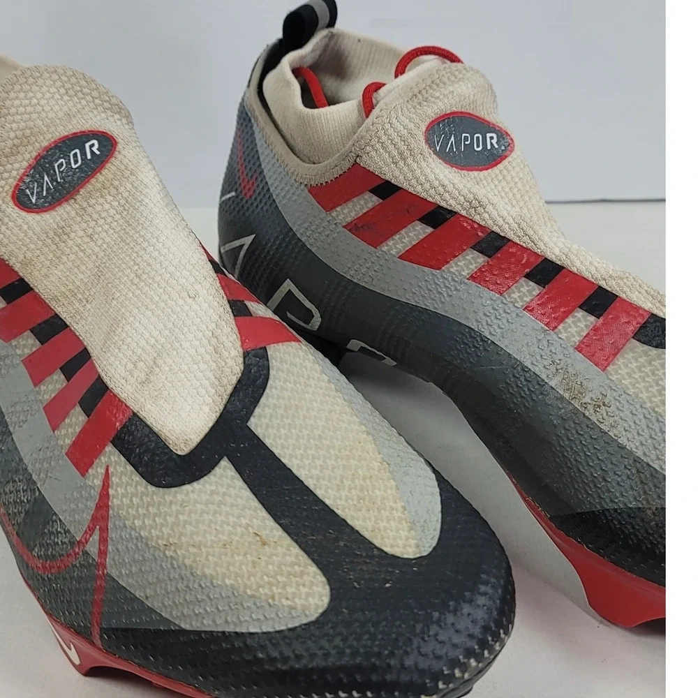 Nike Mens Vapor Edge Pro 360 Football Cleats Grey Red Black DQ3670-061 Size 12